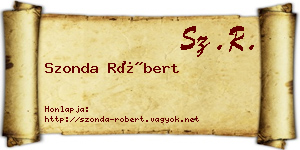 Szonda Róbert névjegykártya